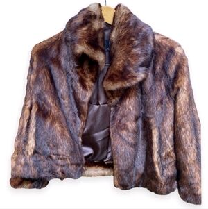 Alpine Studio Luxurious Faux Fur Brown Jacket. See Measurements In Photos